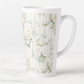 Tasse Latte Mariage romantique à fleurs blanches (Droite)