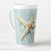 Tasse Latte Mariage sur le thème de la plage (Angle gauche)