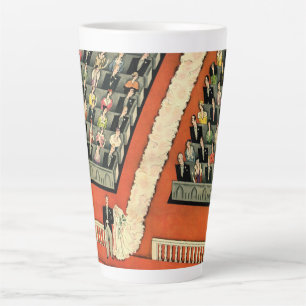 Tasse Latte Mariage Vintage, Jeunes mariés Art Déco Mariée et 