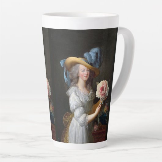 Tasse Latte Marie Antoinette avec fleur d'anémone rose (Angle droit)