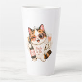 Tasse Latte Mariée future chat calico mignon et cosy (Devant)