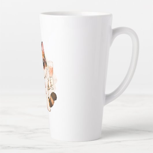 Tasse Latte Mariée future chat calico mignon et cosy (Droite)