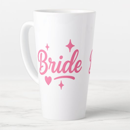 Tasse Latte Mariée Néon Rose (Angle gauche)