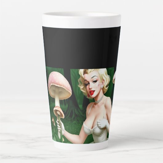 Tasse Latte Marilyn champignon plaisir maison déco unique (Devant)