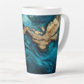 Tasse Latte Marine abstrait  (Angle droit)