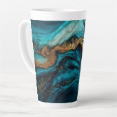 Tasse Latte Marine abstrait  (Angle gauche)