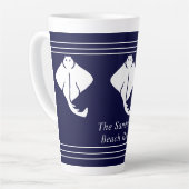 Tasse Latte Marine Bleu Côtier Nautique Stingray Manta Ray (Angle gauche)
