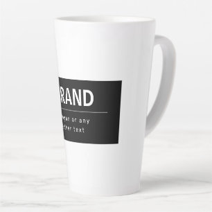 Tasse Latte Marque ou nom d'entreprise moderne gras Noir & B