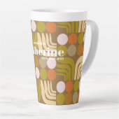 Tasse Latte Marron Orange Vert Bohème (Angle droit)