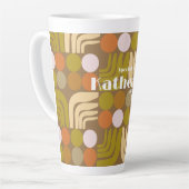 Tasse Latte Marron Orange Vert Bohème (Angle gauche)