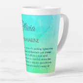 Tasse Latte Mars Birthstone Aquamarine design (Angle droit)