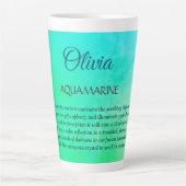 Tasse Latte Mars Birthstone Aquamarine design (Devant)