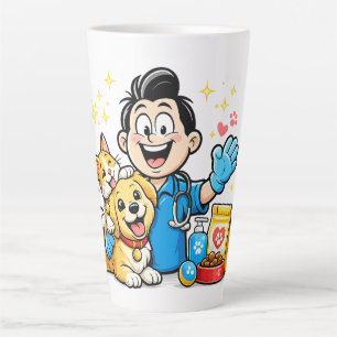 Tasse Latte Mascotte de soins pour animaux de compagnie heureu