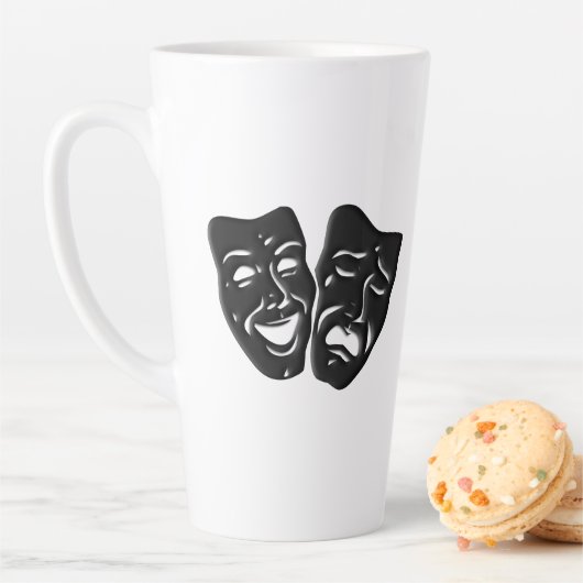 Tasse Latte Masques de théâtre comique et de tragédie (En situation)