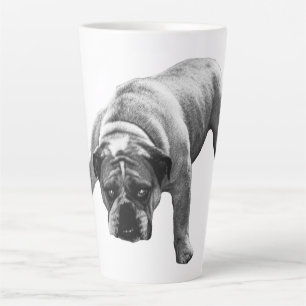 Tasse Latte Matin Avec Un Chien À Oreille