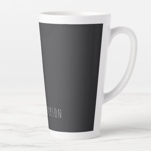 Tasse Latte Matte Black Professional Plain Moderne Nom élégant (Droite)