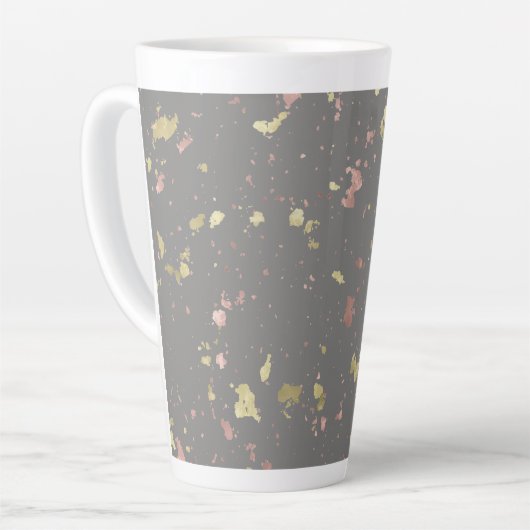 Tasse Latte Matte Gold et Rose Gold Flakes Warm Dark Grey (Angle gauche)