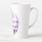 Tasse Latte Matthew 19:26 Possible with God Purple Floral (Droite)