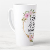 Tasse Latte Matthieu 19:26 Possible avec Dieu rose Floral (Angle gauche)