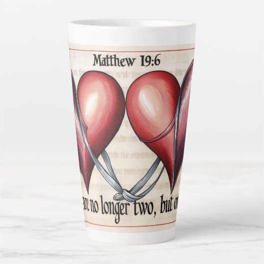 Tasse Latte Matthieu 19:6 (Devant)