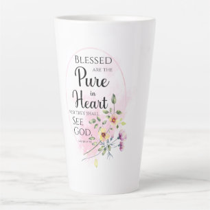 Tasse Latte Matthieu 5:8 Heureux sont Pure dans la Fleur du Co