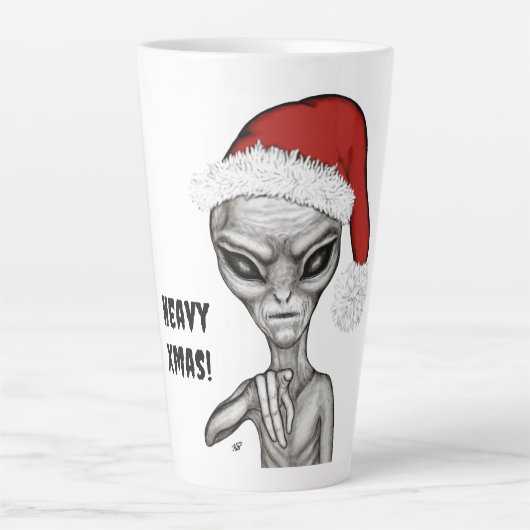 Tasse Latte Mauvais Alien, Lourds Noël ! (Devant)