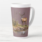 Tasse Latte Mauve background Deer Scene (matches with journal) (Angle droit)