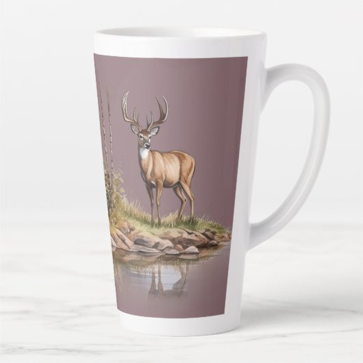 Tasse Latte Mauve background Deer Scene (matches with journal) (Droite)