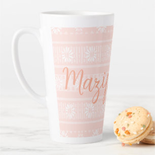 Tasse Latte MAZIPOODLES Nom Tricot Rayé Floral