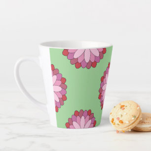Tasse Latte Médaillon asiatique rose pastel Floral