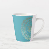 Tasse Latte Méditation Yoga Instructeur Vert Bleu Or Mandala (Droite)