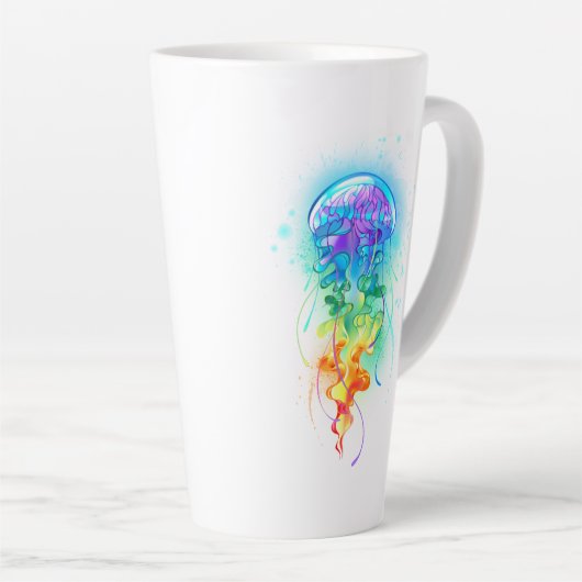 Tasse Latte Méduse arc-en-ciel (Angle droit)