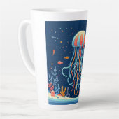 Tasse Latte méduse marine/plage/côtière (Angle gauche)