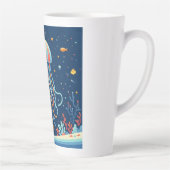 Tasse Latte méduse marine/plage/côtière (Droite)