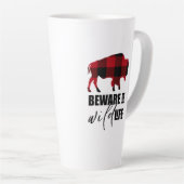 Tasse Latte Méfiez-vous du bison sauvage Plaid ID669 (Angle droit)