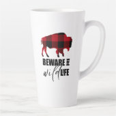 Tasse Latte Méfiez-vous du bison sauvage Plaid ID669 (Droite)