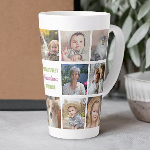 Tasse Latte Meilleur collage photo de grand-mère au monde