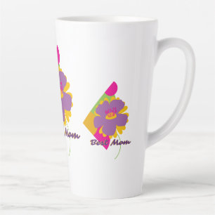 Tasse Latte Meilleur design coloré tendance pour maman