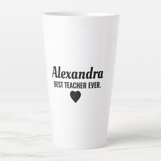 Tasse Latte Meilleur Enseignant (Devant)