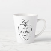 Tasse Latte Meilleur enseignant jamais Apple Outline (Droite)