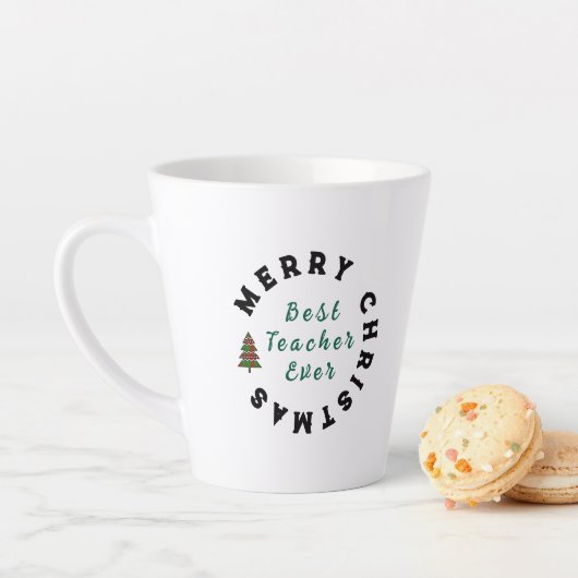 Tasse Latte Meilleur Enseignant Toujours Noël Merci Cadeau (En situation)