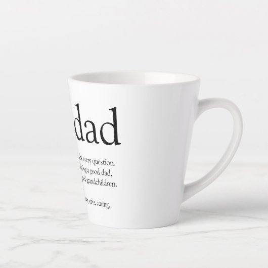 Tasse Latte Meilleur Grand-Père, Grand-Père, Papa Définition J (Droite)