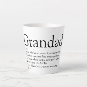 Tasse Latte Meilleur Grand-Père, Grand-Père, Papa Définition J
