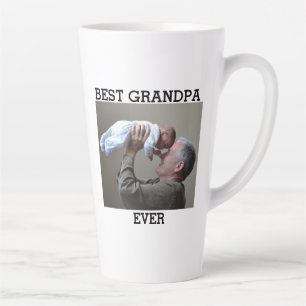 Tasse Latte Meilleur Grand-Père Jamais Photo Personnalisée Cré