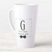 Tasse Latte Meilleur homme Groomsman Monogrammed Bow Cravate M (Angle gauche)