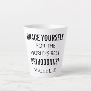 Tasse Latte Meilleur Orthodontiste Personnalisé Nom Profession