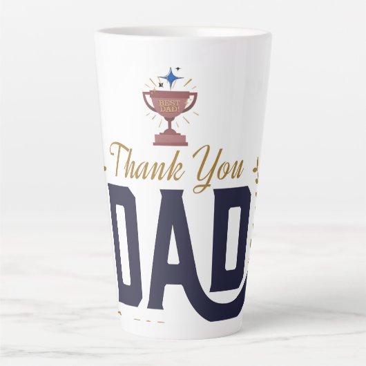Tasse Latte Meilleur Papa – Conception Merci (Devant)