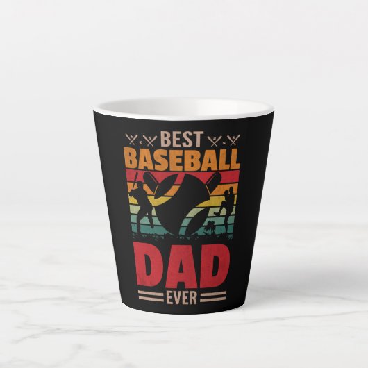 Tasse Latte Meilleur papa de baseball (Devant)