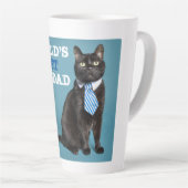 Tasse Latte Meilleur papa de chat au monde (Angle droit)