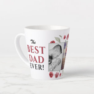 Tasse Latte Meilleur Papa du Monde Floral Fête des Pères 2 Col